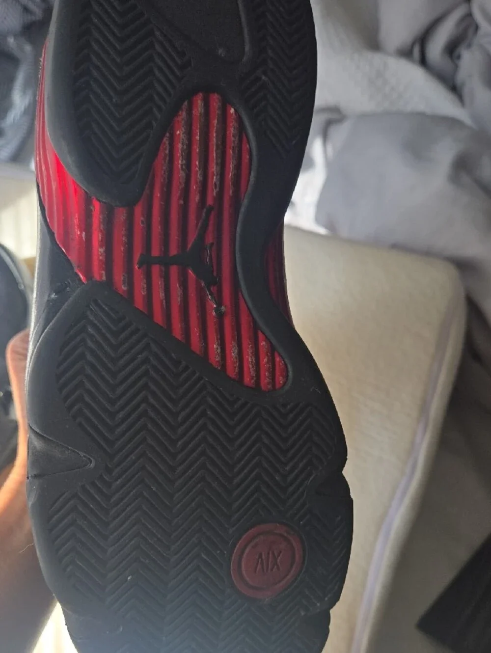 Jordan Men’s Black & Red Low-Top Basketball Sneakers